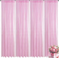 Matte Pink Sequin Backdrop Curtain 4 Pieces 2FTx8FT Glitter Photography Backdrop by Unknown