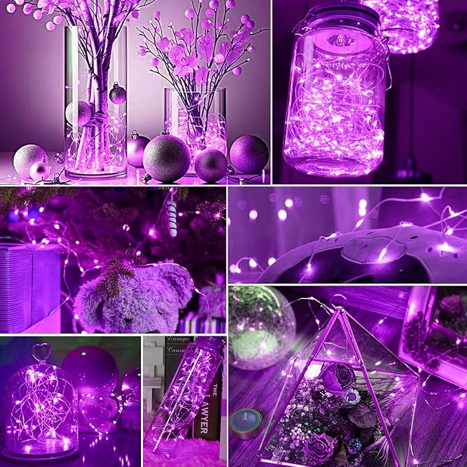 pozzolanas 24 Pack Pink Battery Operated String Lights - 7ft Waterproof Fairy - Image 6