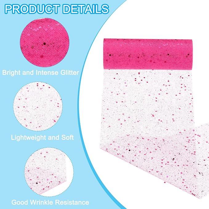 PATIKIL Tulle Fabric Rolls, 6 Inch by 10 Yards Fabric Spool Tulle Sparkling - Image 3
