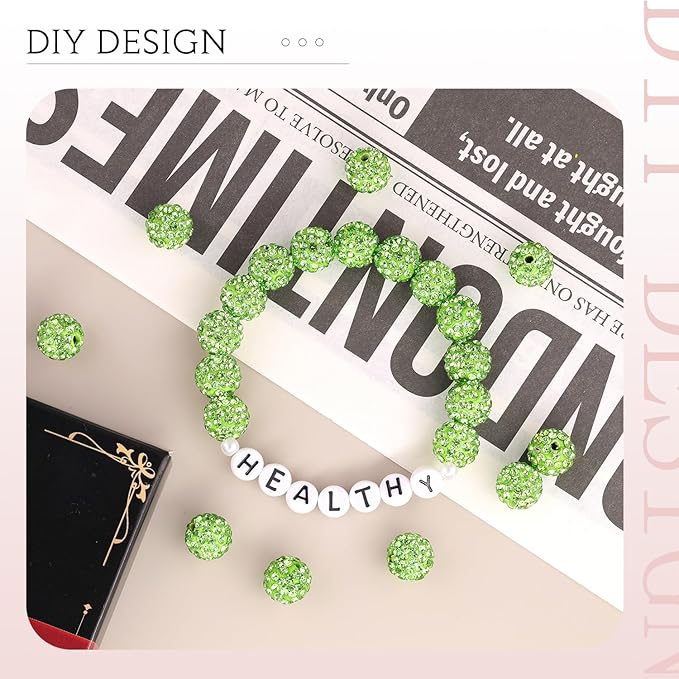 200pcs 10mm Light Green Rhinestone Beads - Image 4