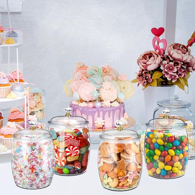 Nuogo 4 Pcs Plastic Candy and Cookie Jars - Image 3