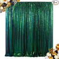 ShinyBeauty Sequin Backdrop Curtain Iridescent Green 2 Panels Sequin Bakdrop by ShinyBeauty