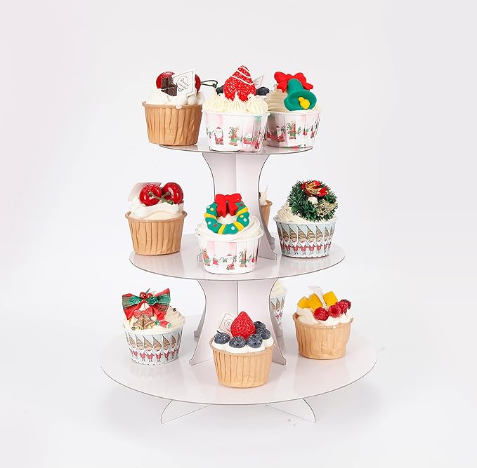 2Pcs 3-Tier Cupcake Stand, Cake Stand holder, Tiered DIY Cupcake Stand Tower - Image 3