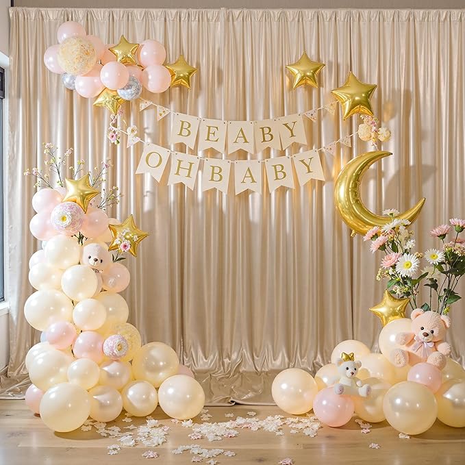 10x10 ft Champagne Sequin Backdrop Curtain Panels by Htper