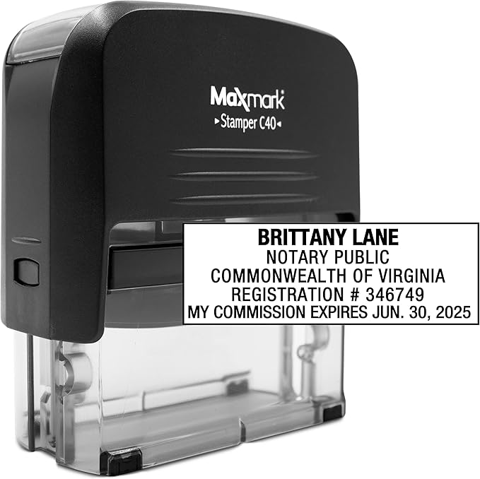 MaxMark Notary Stamp for State of Virginia- Self Inking Stamp - Image 3