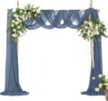VACVELT Wedding Arch Draping Fabric Dusty Blue Chiffon, 1 Panel Sheer Drapes 30 by VACVELT