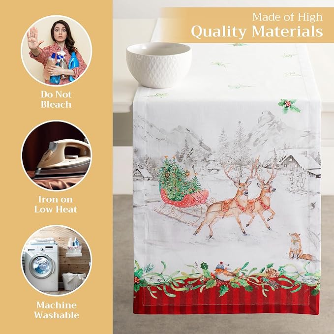 Maison d' Hermine Table Runner 100% Cotton Single Layer Table Runners 108 - Image 3