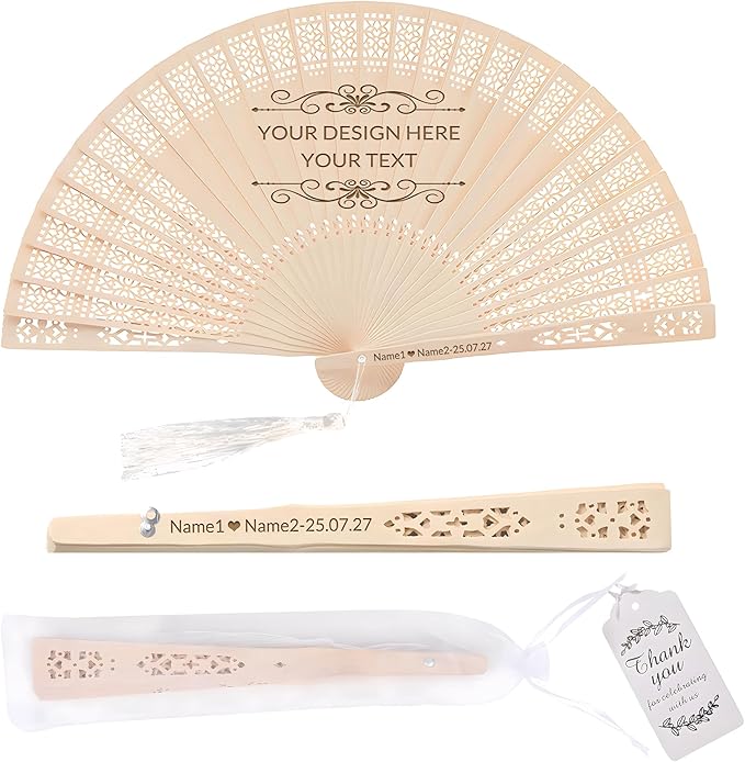 100 PCS Custom Fans Personalized Folding Fans by Unknown