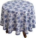 patdrea Designer Linen Blue Small Tablecloth by Welcometopatdrea