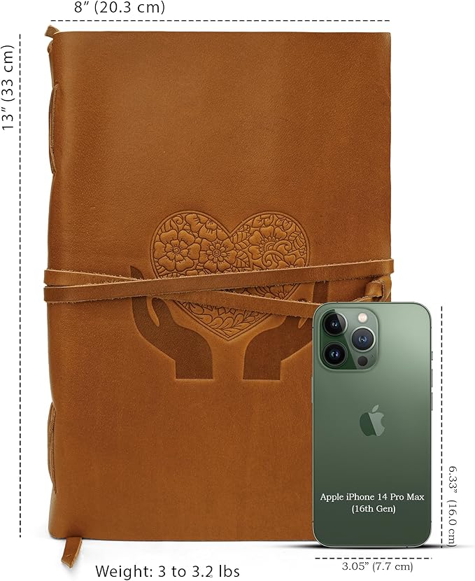 LUXEORIA Heart Journal for Women and Men, Handcrafted Leather Journal for - Image 2