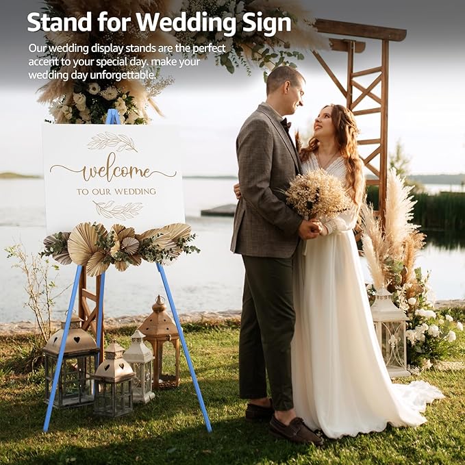NianFeng Wooden Easel Stand for Sign, Easel Display Stand Floor for Wedding Sign - Image 6