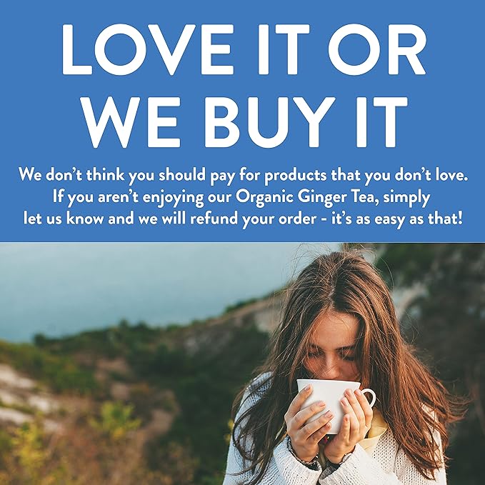 FGO Organic Ginger Tea, Eco-Conscious Tea Bags, Caffeine Free, Packaging May - Image 8