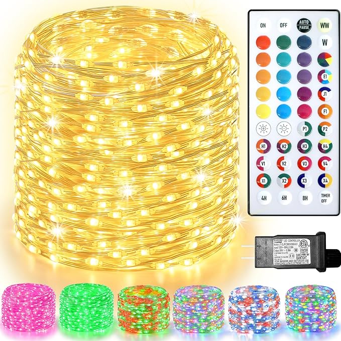 300 LED Fairy Lights Color Changing, 98 FT 35 Colors String Lights by Lovelite