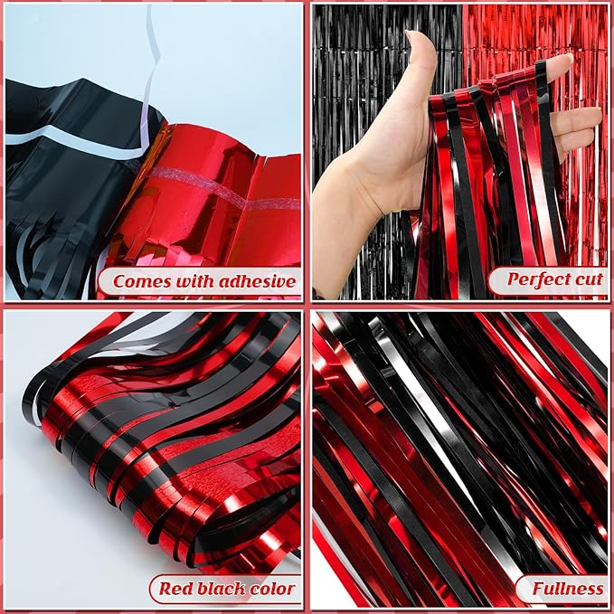 3 Pack 3.3Ft x 6.6Ft Graduation Foil Fringe Curtain Backdrop Decorations - Image 4