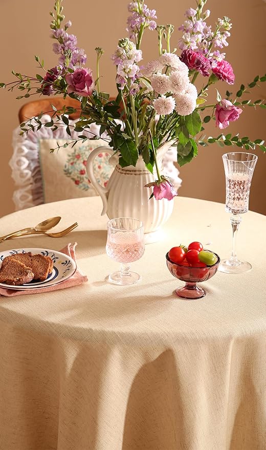patdrea Designer Small Beige Tablecloth - Image 4