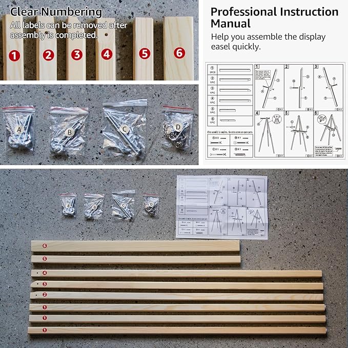 Wooden Easels for Display, Wood Easels for Wedding Signs, Stand Tripod - Image 3