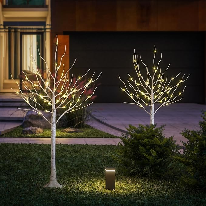 LIGHTSHARE 4 Feet 48L LED Birch Tree Lights, Warm White, - Image 2