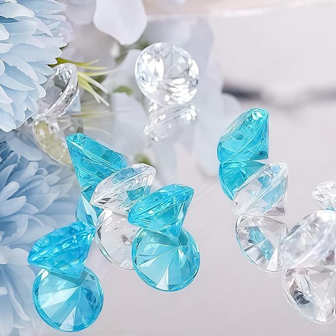 Acrylic Diamond Fake Gems Vase Filler, Babenest 240pcs 3/4 Inch Faux Diamonds - Image 2