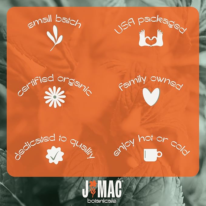 J Mac Botanicals, Organic Red Raspberry Leaf, Herbal tea cut & sifted dried leaf - Image 4