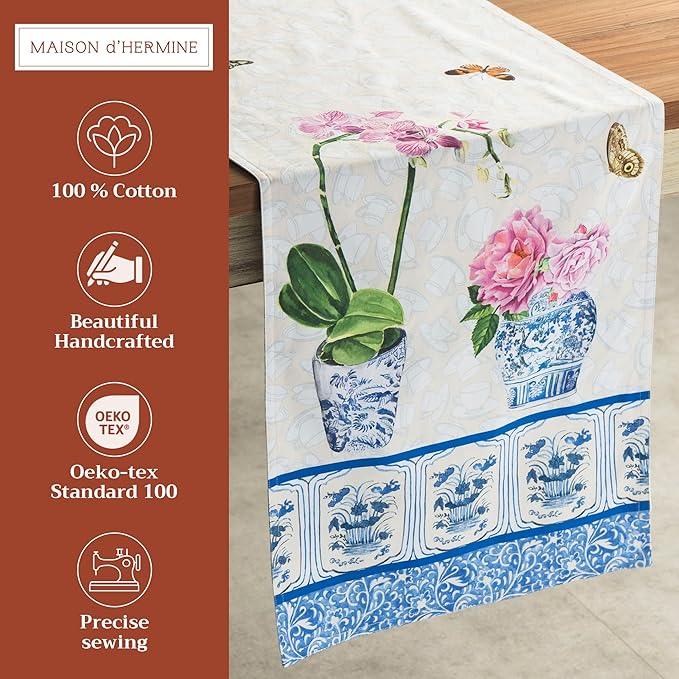 Maison d' Hermine Table Runner 100% Cotton Double Layer Table Runners 108 - Image 2