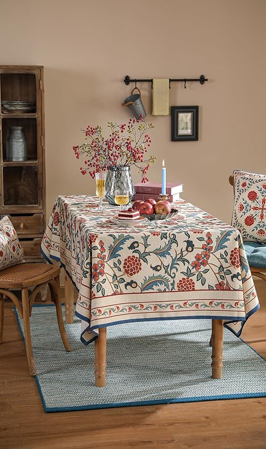 patdrea Designer Vintage Linen Extra Long Tablecloth - Image 9