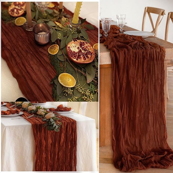 20 Pack Terracotta Cheesecloth Table Runner 10FT Boho Rustic Cheese Cloth Table - Image 6