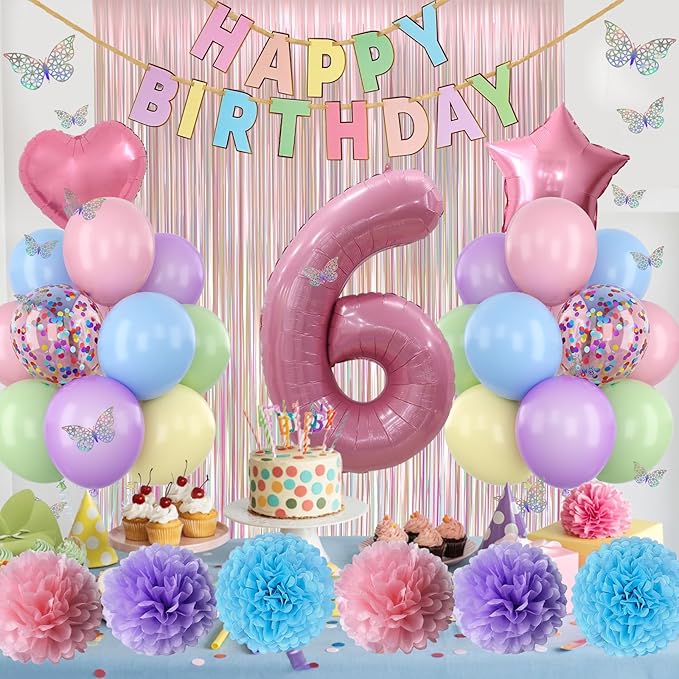 Pastel 6th Birthday Party Decorations - Image 5