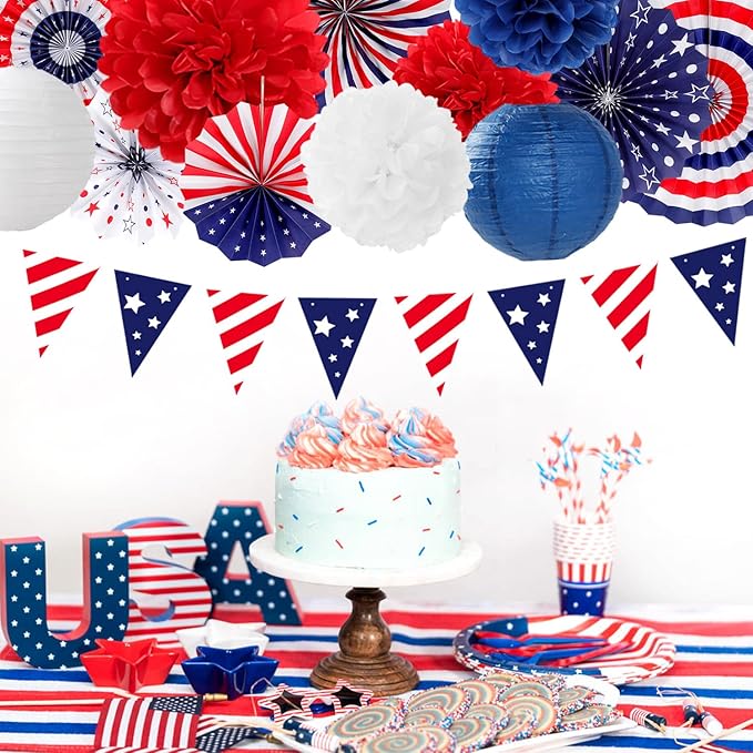 Red-White Blue Memorial-Day Patriotic Decorations - Image 6