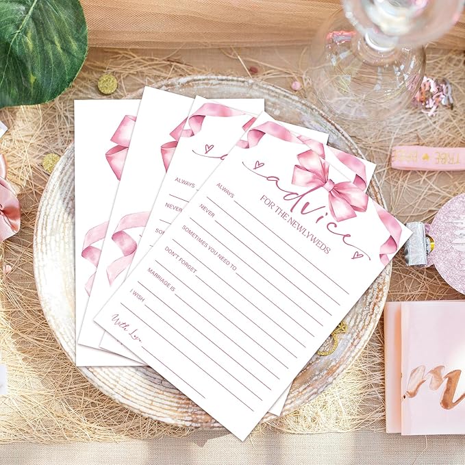 Advice Cards for Bridal Shower, Bridal Shower Games Engagement Party Wedding - Image 3