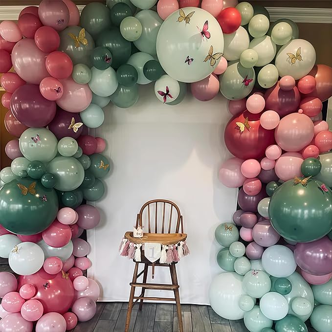 Fairy Balloon Arch Kit 120Pcs Sage Green Pink Purple Balloons Garland Dusty - Image 6