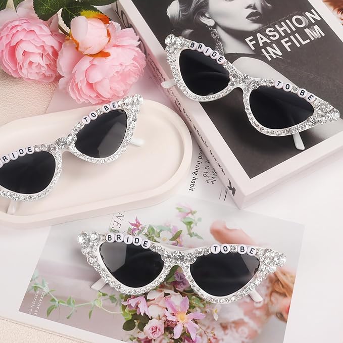 Bride Sunglasses for Bachelorette White Heart Glasses for Bride to Be Gift - Image 5