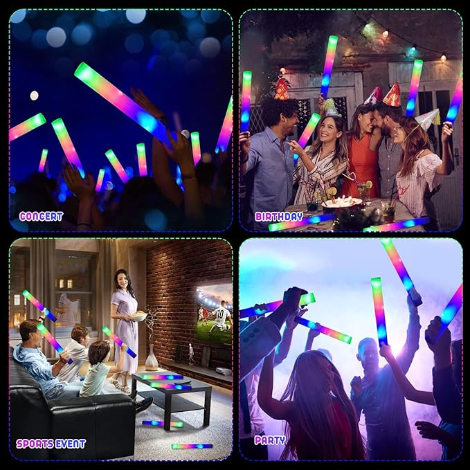 LifBetter Light Up Glow Sticks Bulk, LED Foam Sticks in The Dark - Image 6