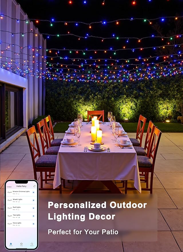 Minetom LED Color Changing Smart RGB Christmas Tree Lights, 165ft 500LED String - Image 4