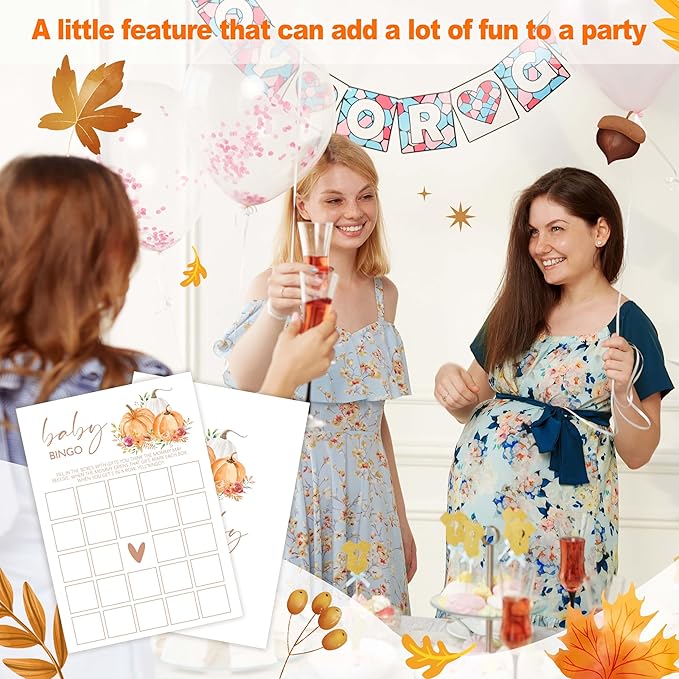 Baby Shower Games: Thanksgiving Bingo, Gender Reveal Party Decorations - Image 3