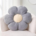 Flower Throw Pillow, Soft Grey 17.7" Shaped Floor Pillow by Kcvvcr