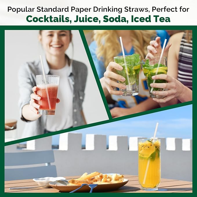 White Paper Straws Wrapped Individually - Image 6
