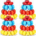 Juexica 4 Pcs Round Macaron Display Tower Stand 4 Tiers Plastic Cake Rack by Juexica