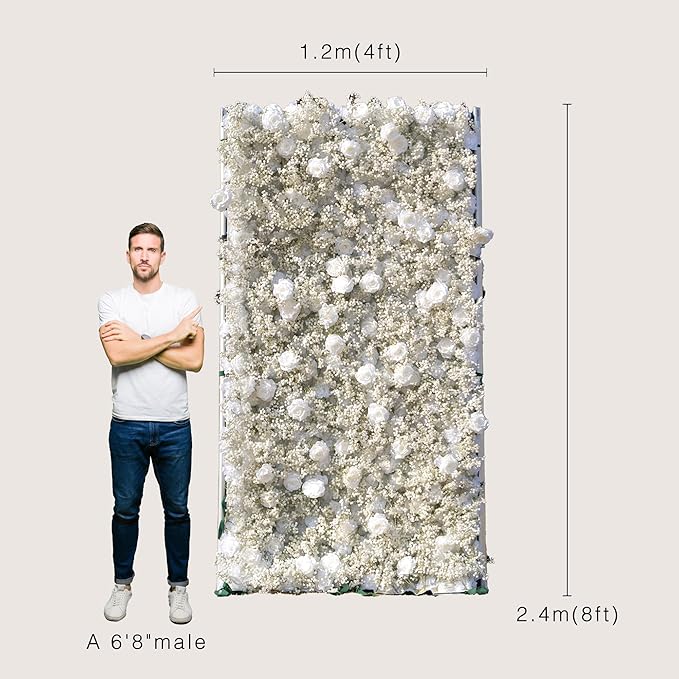 Artificial Flower Wall Panels, Luxury 5D Silk Babybreath Backdrop Decor - Image 6