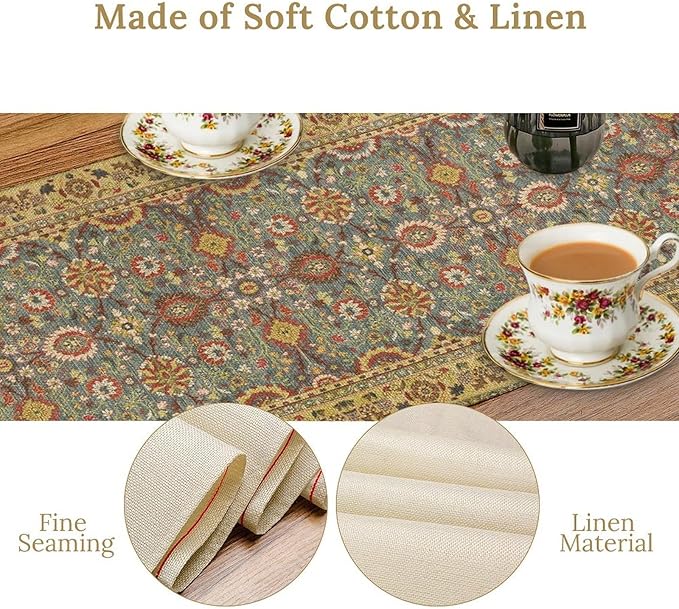 Boho Vintage Elegant Table Runner Farmhouse - Image 9