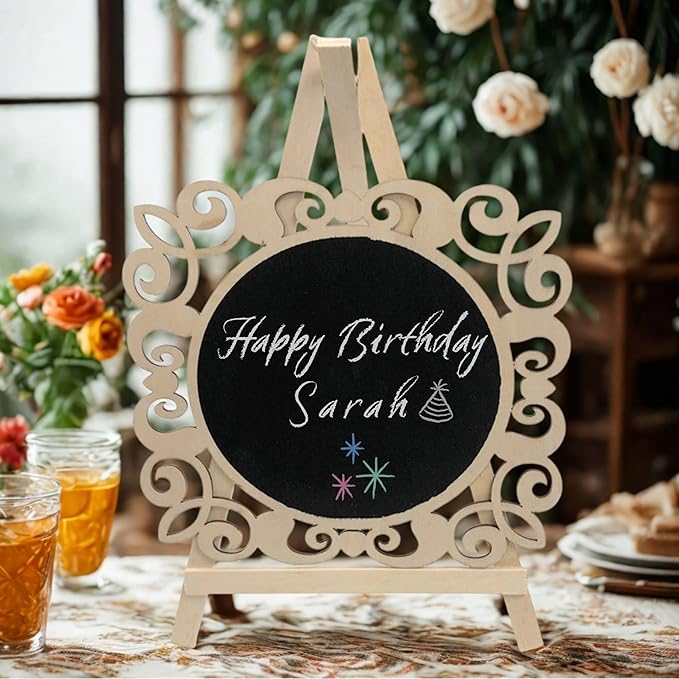 Round Chalkboard Signs Easel - Image 3