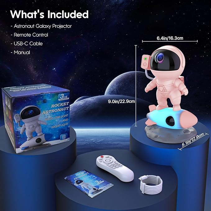 FlyEagle Astronaut Galaxy Projector, Star Nebula Projector - Image 7