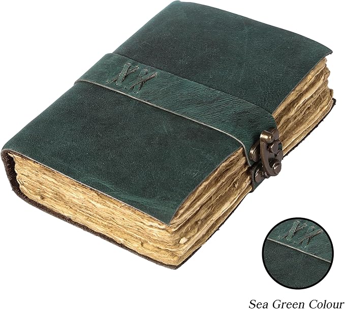 Vintage Leather Journal Handmade Buffalo Non-Refillable Deckle Edge Paper – - Image 3