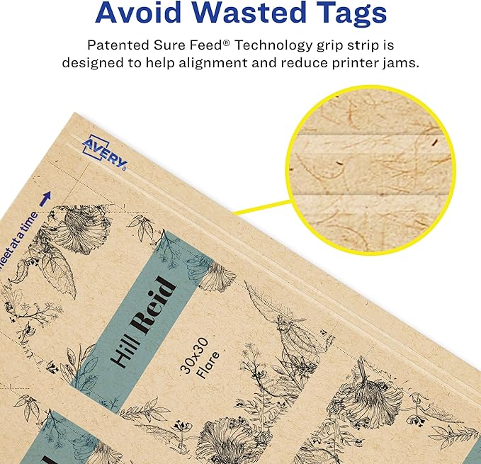 Avery Kraft Brown Banner Tags, Sure Feed Technology, Laser/Inkjet Printable - Image 2