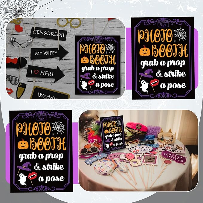 Photo Booth Sign with Stand Retro Background Table - Image 6
