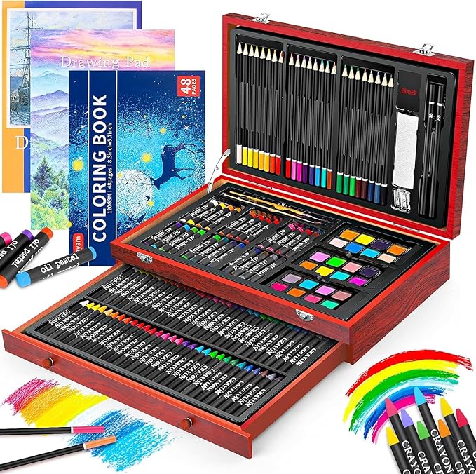 Art Supplies, 1-Coloring Book, Gift Box by iBayamDirect