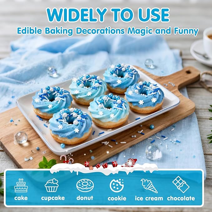 Edible White Snowflake Sprinkles, Snow Block Candy - Image 4