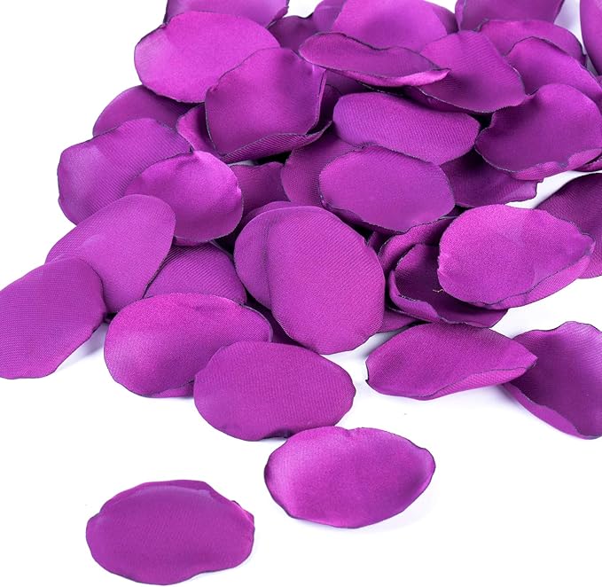 Purple Silk Rose Petals 300pcs Reusable Realistic Fake Flower Petals by NeaticooRose
