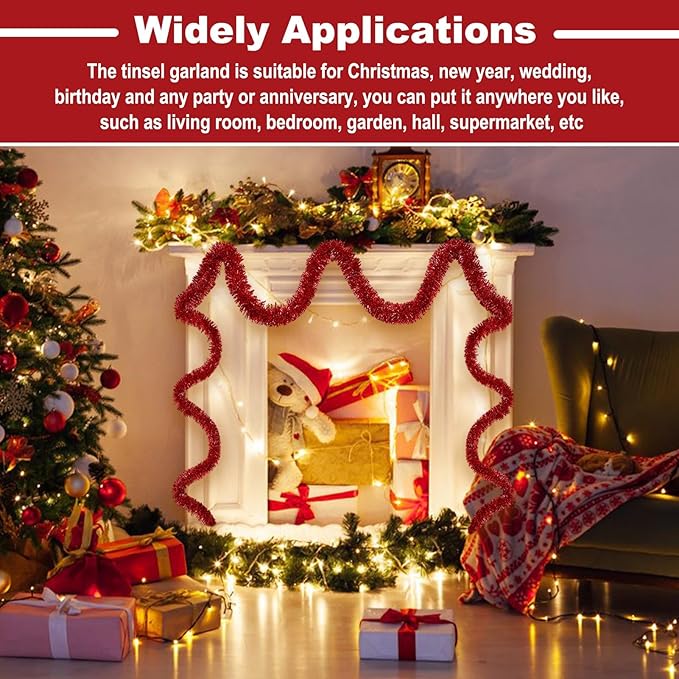 25 Feet Metallic Twist Tinsel Garland - Image 4