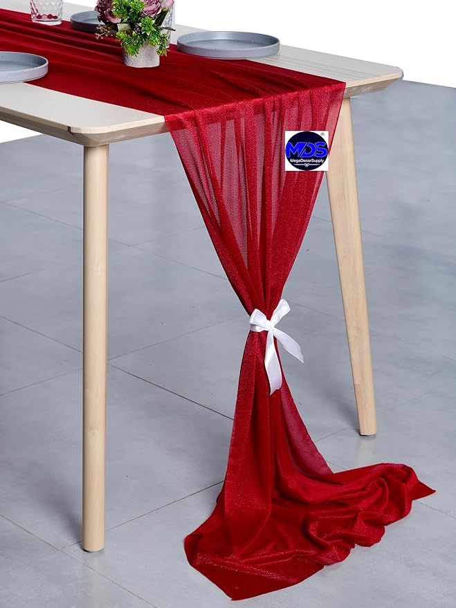 MDS 2 Pack 14ft Chiffon Table Runner 29 x 170 Inches Sheer Wedding Runner - Image 5