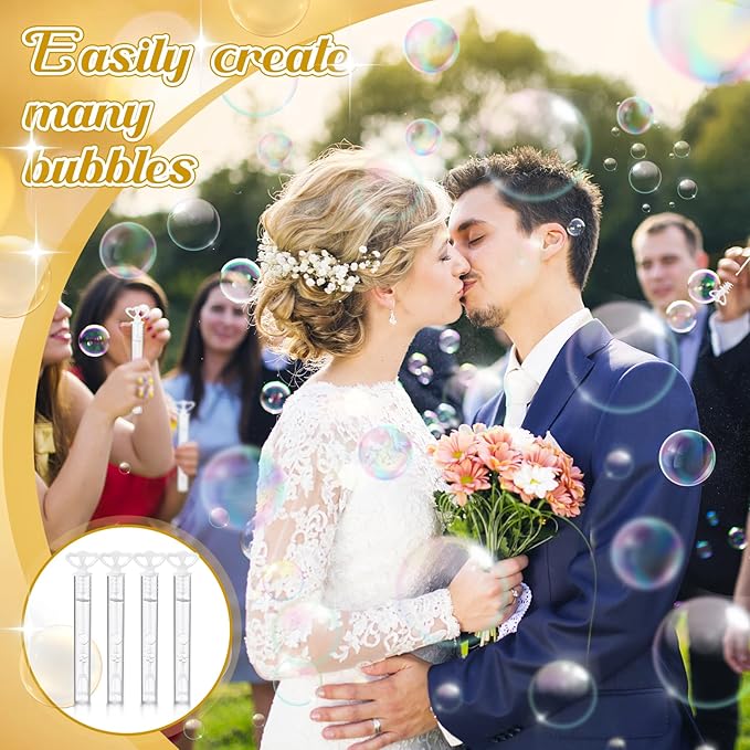 150 Pcs Bubble Wands Bulk for Wedding Party Mini Heart Wand - Image 2